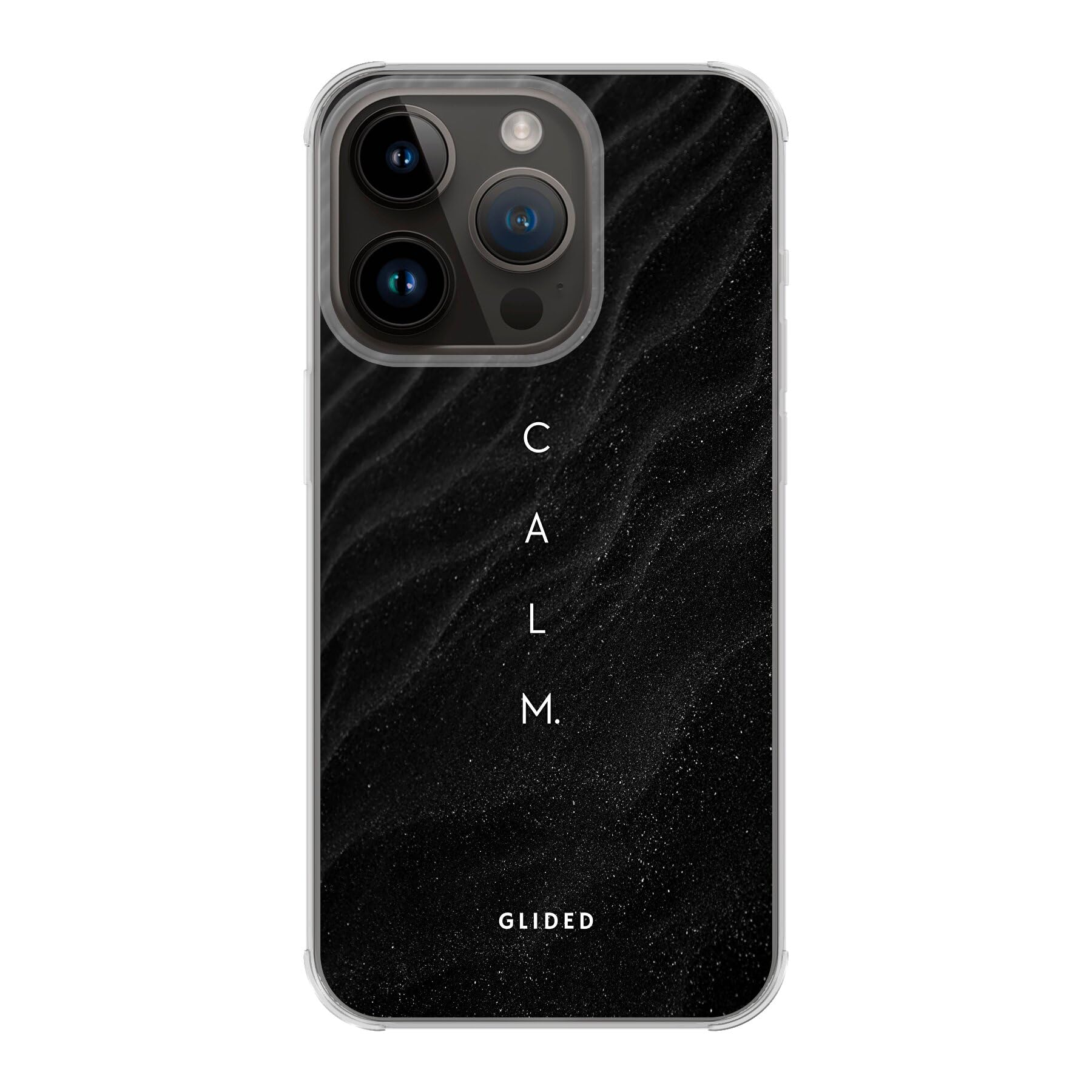 Coque de protection pour iPhone 14 Pro, en silicone TPU, résistante aux rayures, aux chocs, avec 2 compartiments, anti-chocs, motif Calm