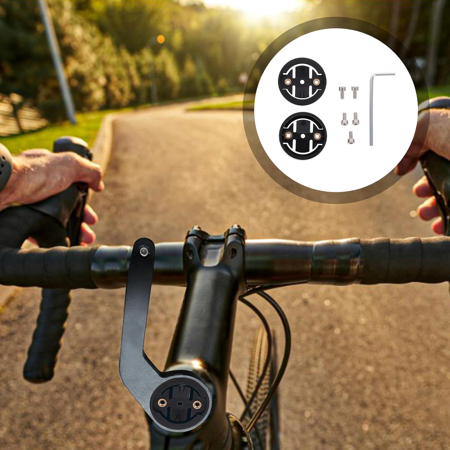 Outanaya Bike Computer Mount Adapter and Holder, Multi-Functional Road Bike Cycling Base, Sturdy Handlebar Bracket Compatible with Cycling Equipment and Lighting Accessories