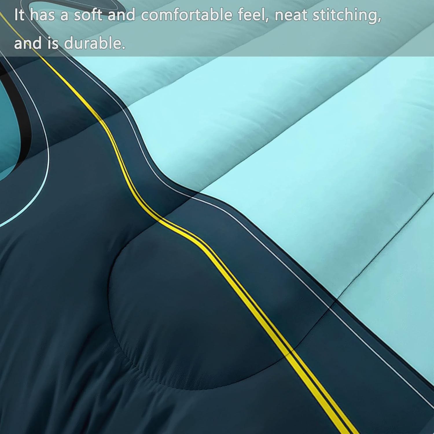 Bedding Minimalism Comforter Set Twin, Lightweight Soft 3 Piece Cartoon Road Tree Stripes Comforter for Teens Boys Girls Adults Room Decor, Bedding Set All Season (68" x 90")