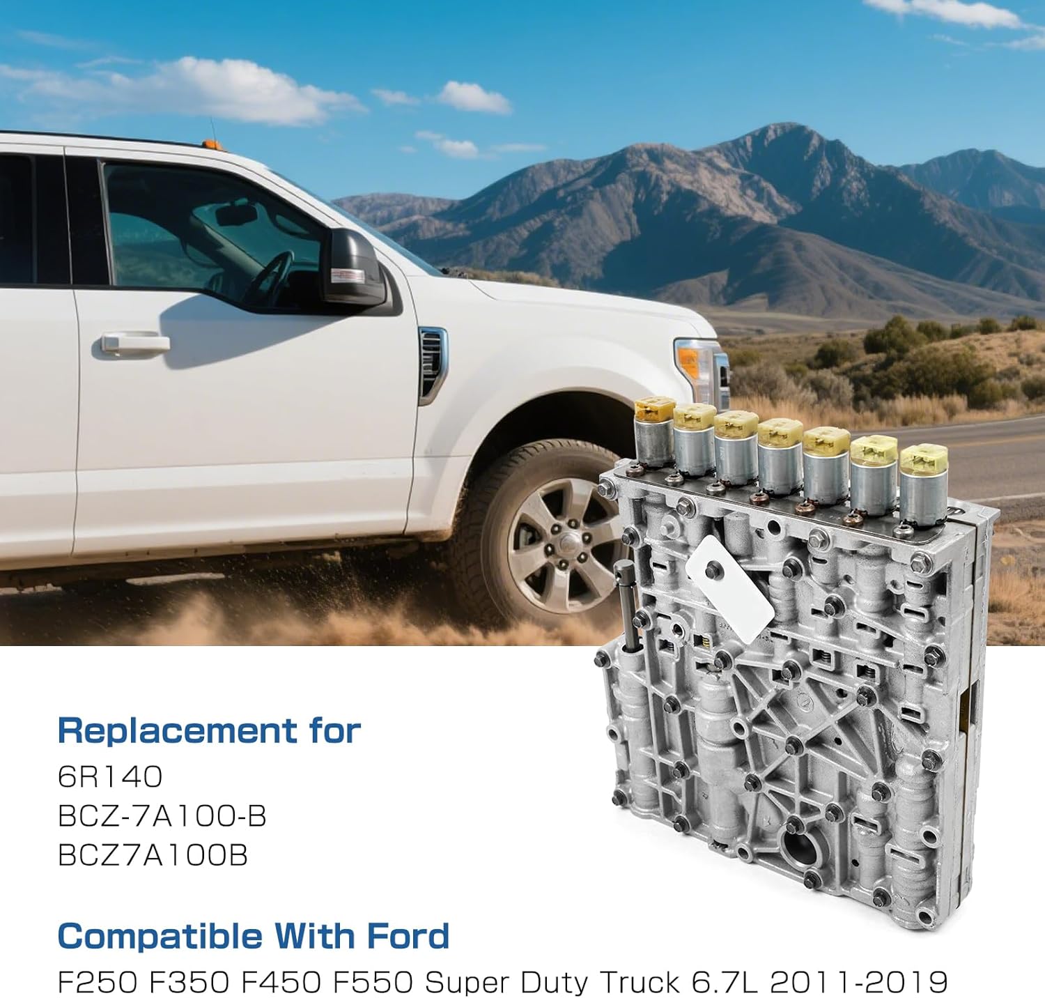 Transmission Valve Body Compatible With Ford F250 F350 F450 F550 F-250 F-350 F-450 F-550 2011-2019 Super Duty Truck 6.7L Replacement for 6R140 BCZ-7A100-B BCZ7A100B