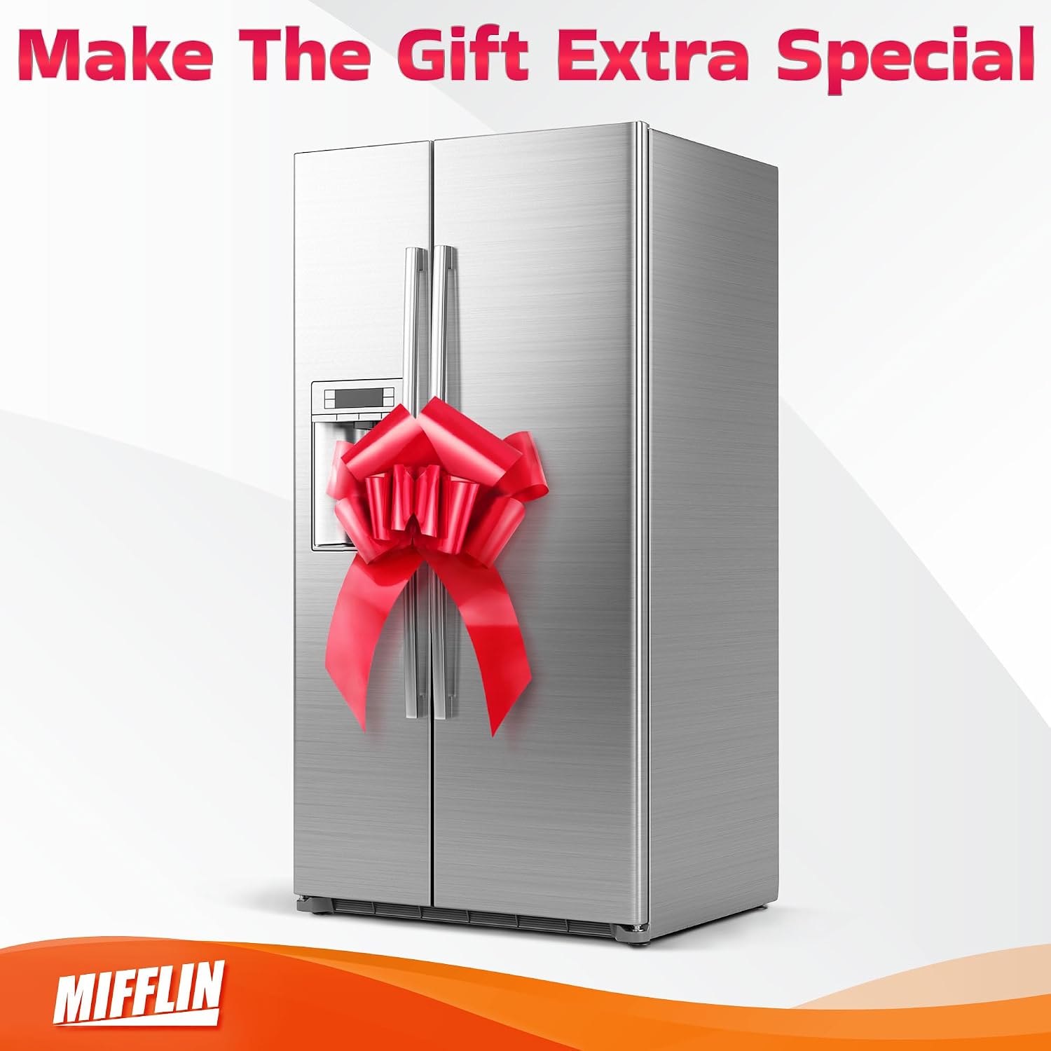 Mifflin-USA - Big Car Bow - Matte Red, 30 Inch - Butterfly Shape Giant Gift Bow for Birthday, Christmas - Huge Car Décor w/ 2 Suction Cups