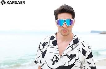 Karsaer Sport Sunglasses Wraparound Glasses Cycling Outdoor Running Softball for Youth Kids Boys Girls 8-16