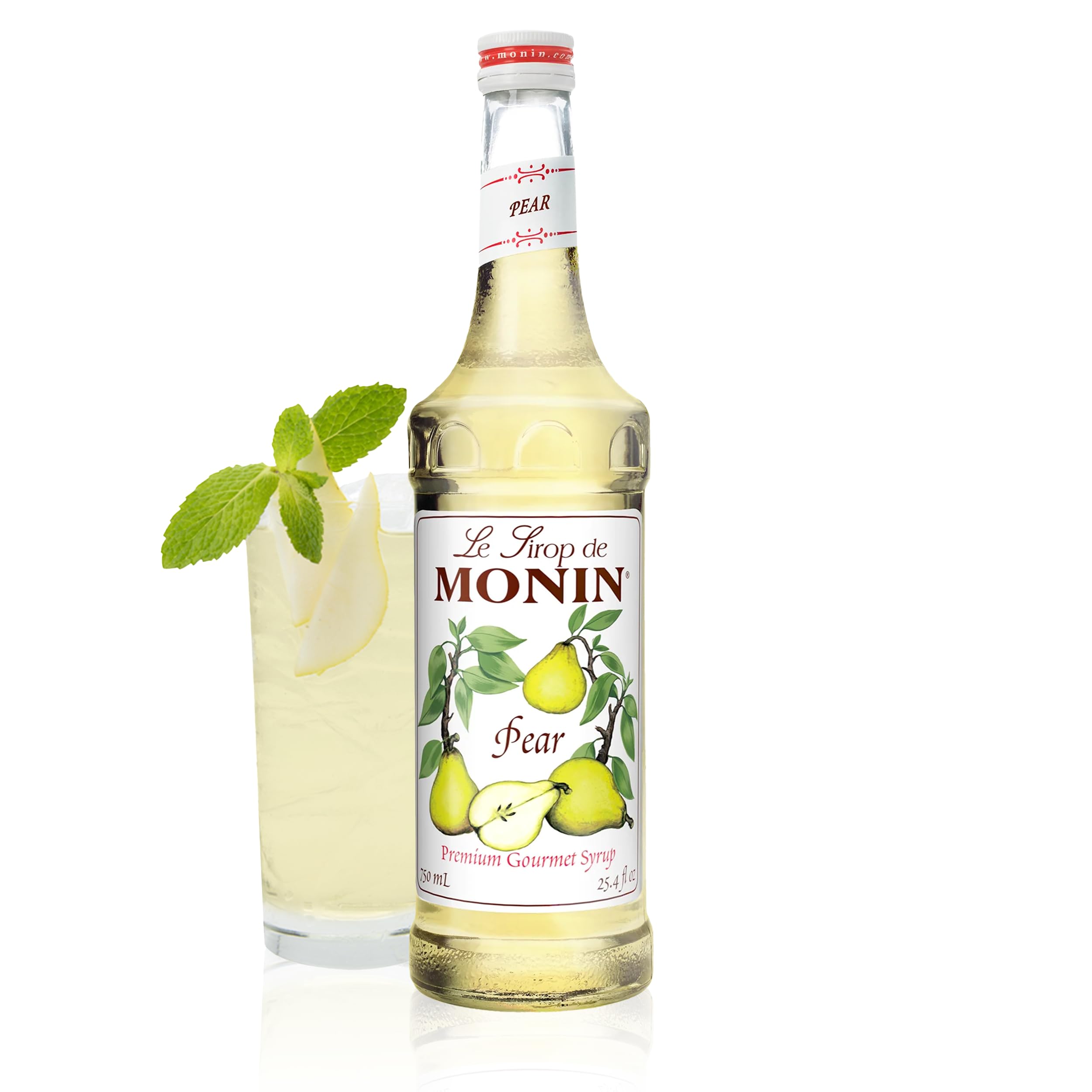 Pear Syrup | Premium Syrup for Cocktails, Margaritas, Tea & More | Clean Label, No Artificial Flavors, No Artificial Preservatives (BPA-Free Glass, 750 ml)