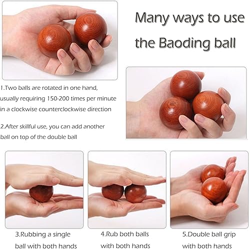 Miniatura 8 de Baoding - Pelotas de masaje de manos de ejercicio saludable chino de 1.5 pulgadas con caja de transporte para terapia de manos, alivio del estrés,