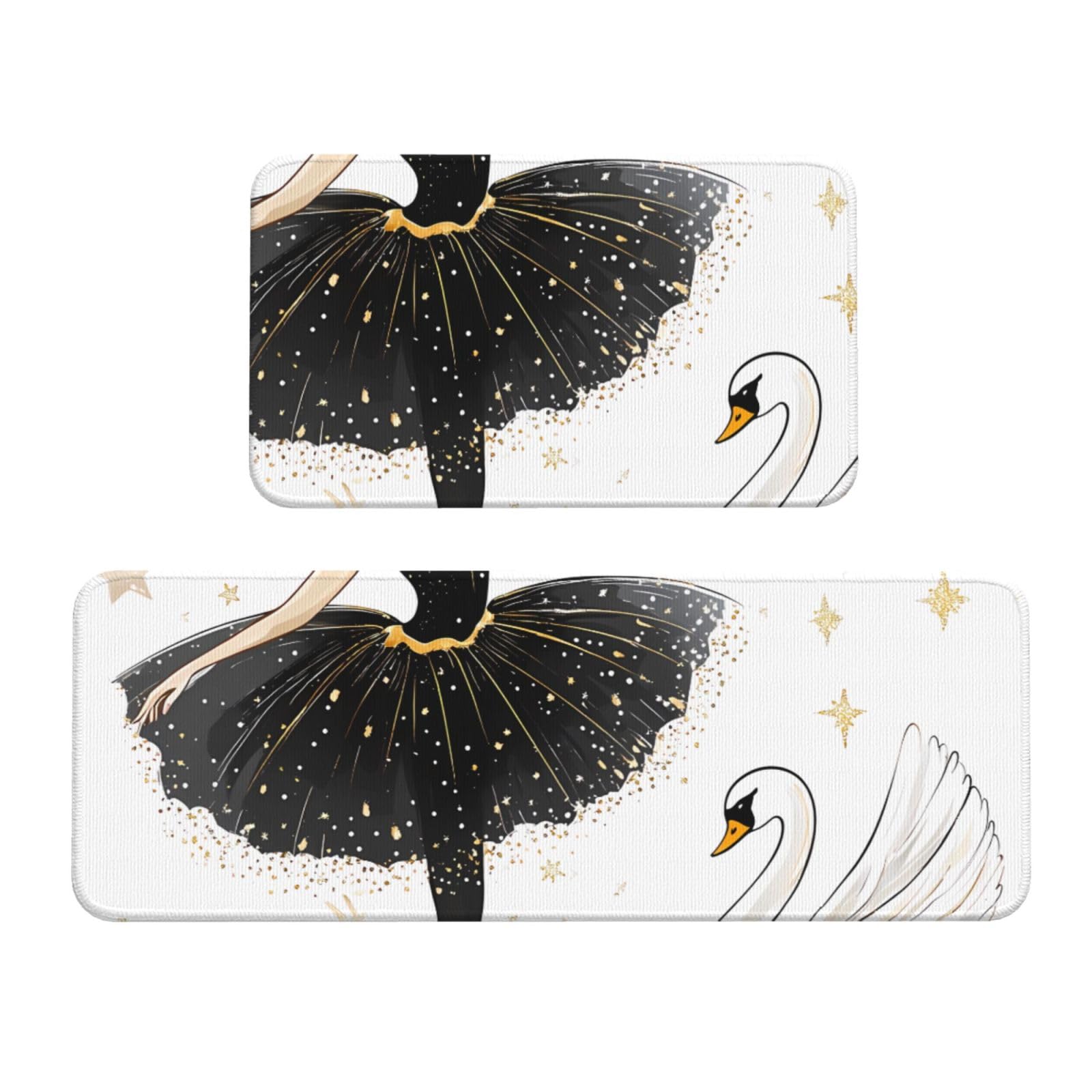 Tapetes de cocina para suelo antideslizantes con diseño de cisne y base acolchada