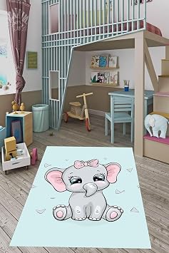Ontheclouds Fil Desen Bebek Odas  Hal s  Dijital Bask  Y kanabilir Kayd rmaz Y kanabilir  ocuk Odas  Fiili Hal , 40 x 40