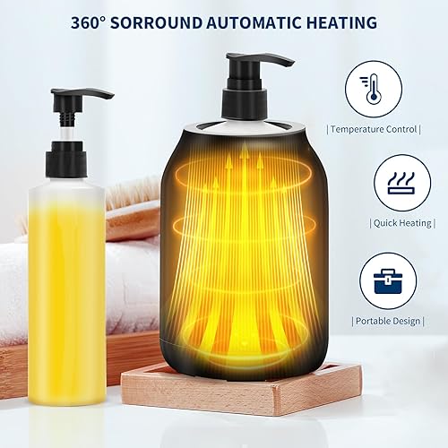 Miniatura 3 de Yofuly Calentador de aceite de masaje, calentador digital de aceite de masaje eléctrico con dos botellas de aceite, calentador de loción corporal