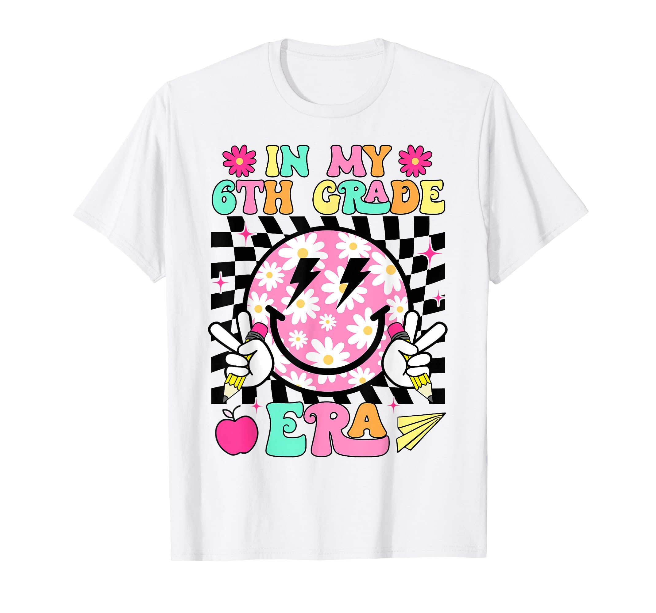 In My 6th Grade Era Smile Face Back To School Teacher Kid T-Shirt