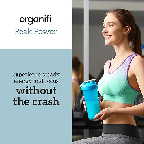 Miniatura 6 de Organifi Peak Power, polvo de preentrenamiento para apoyar la hidratación, con melena de león y guayusa