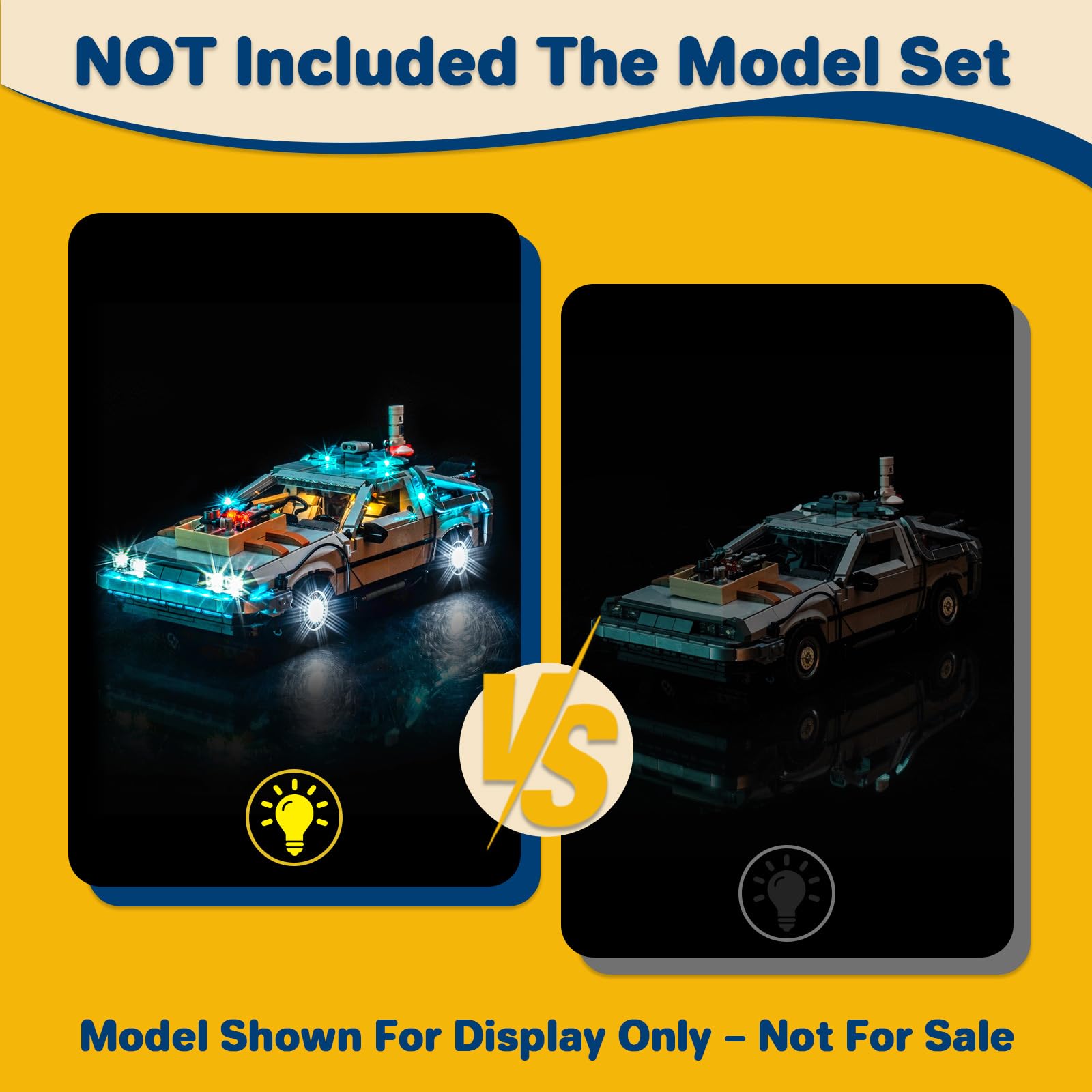 LocoLee RC Led Light Set Compatible with Lego 10300 Back to the Future Time Machine Light Decoration Lighting Kit Compatible with Lego 10300 Building Blocks Model,Only Lights Set,No Model - Image 4