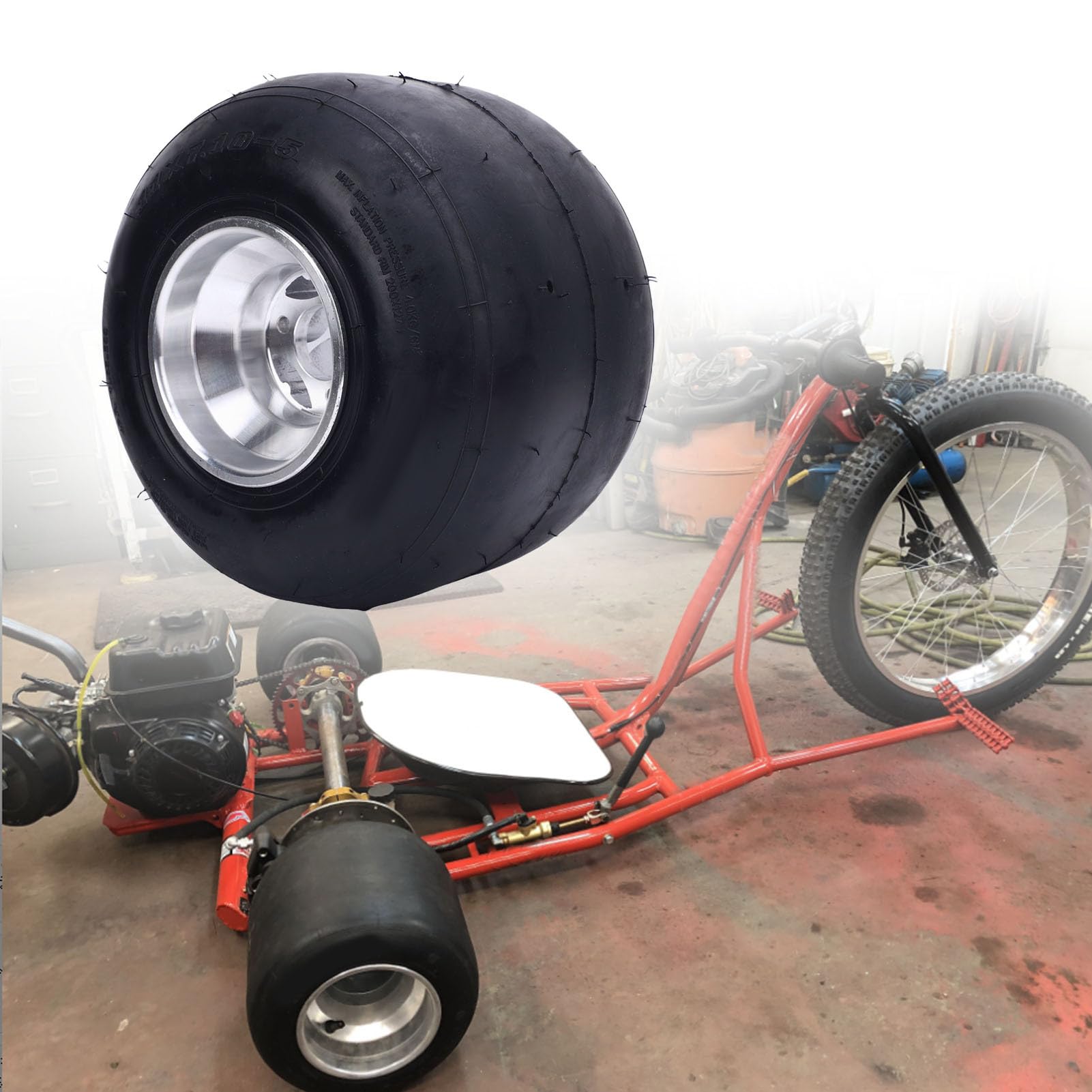 SIXRUN 11x7.10-5 Reifen mit Aluminiumlegierung Hinterrad-Felge, 4PR Tubeless, für ATV UTV SXS Go Kart, 3 Schrauben 50mm Abstand
