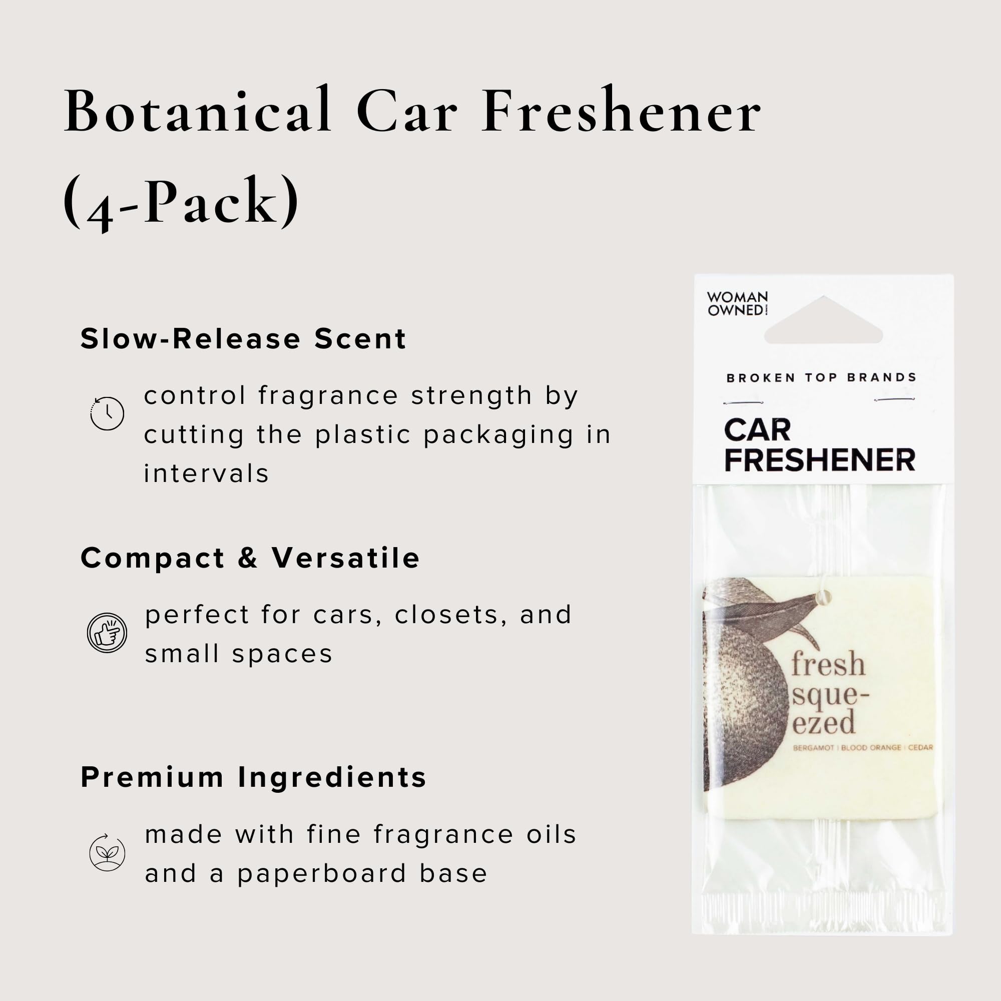 Fresh Squeezed - Ambientador para coche, paquete de 4