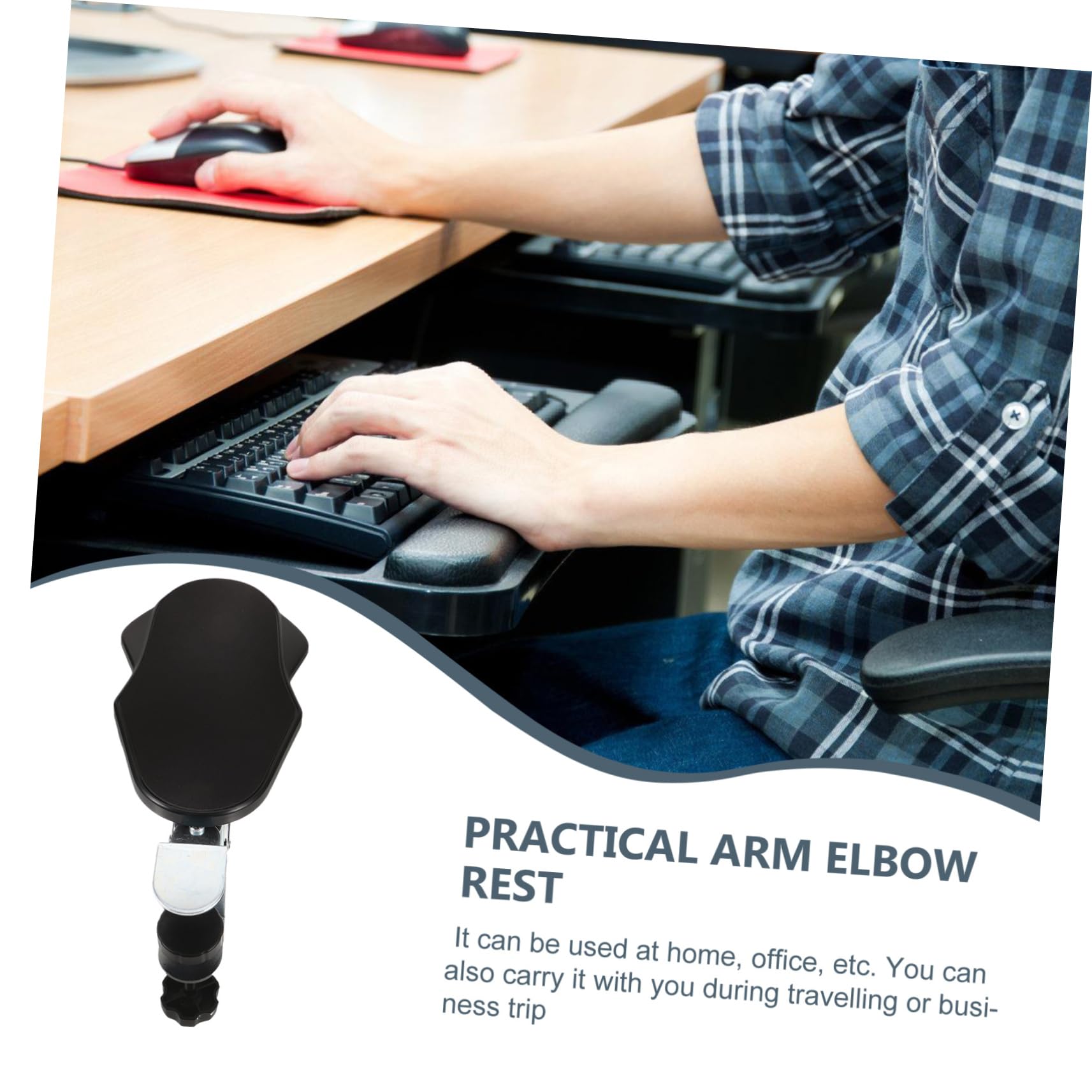 Reposabrazos de Abs y Hierro Plegable Extensor de Escritorio Ergonómico Soporte Cómodo para Oficina y Viaje de Negocios para Uso Prolongado en Computadora