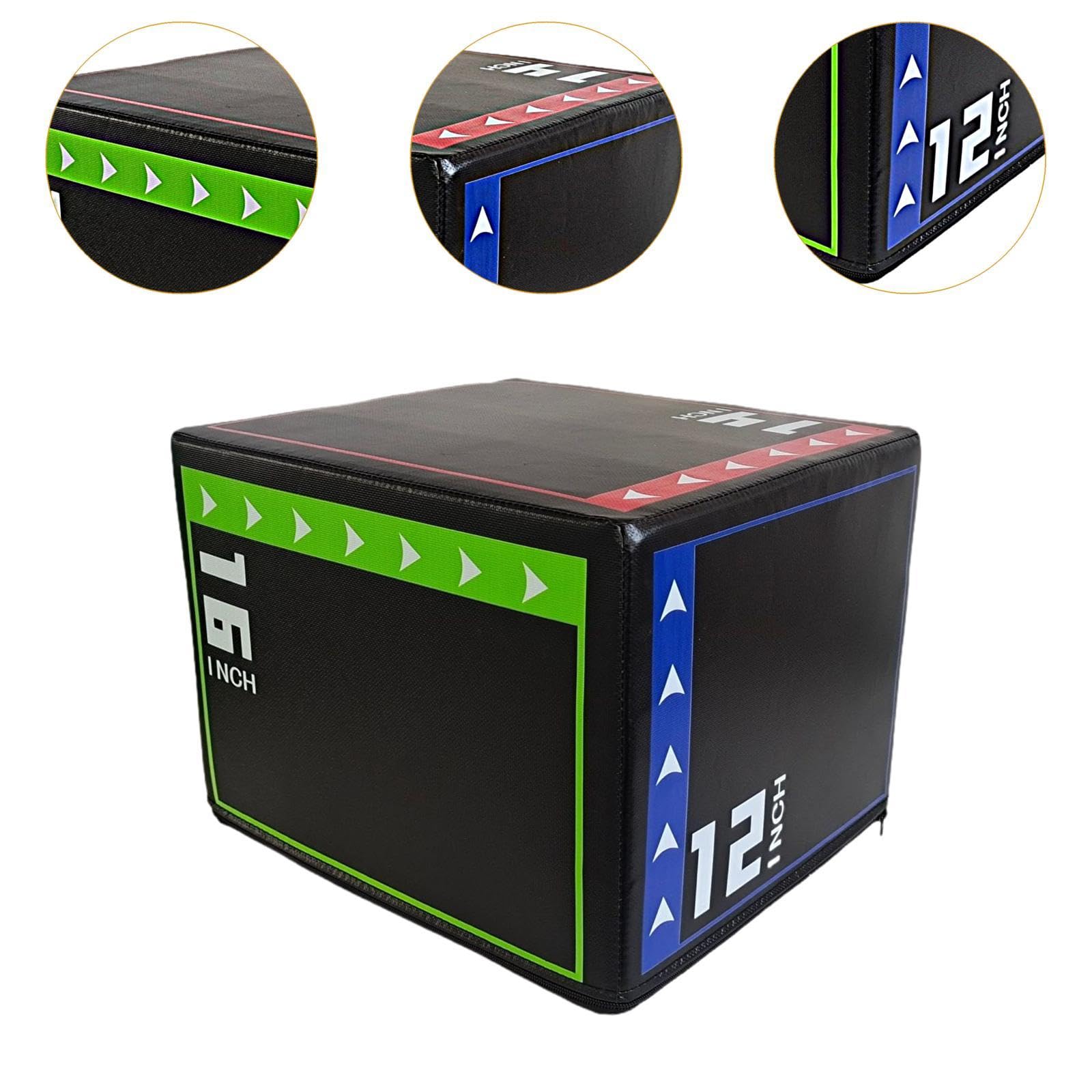 Plyo Box 3 In 1 In Schiuma Morbida Per Salto E Squat | Scatola Pliometrica 16x14x12 Pollici Premium