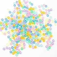 Vista 3 de Gxueshan 1000 Pcs Acrylic 9 Color Pony Beads 6x9mm Bulk Glow in The Dark for Necklace, Friendship Bracelet Making, Hair Braids Kandi