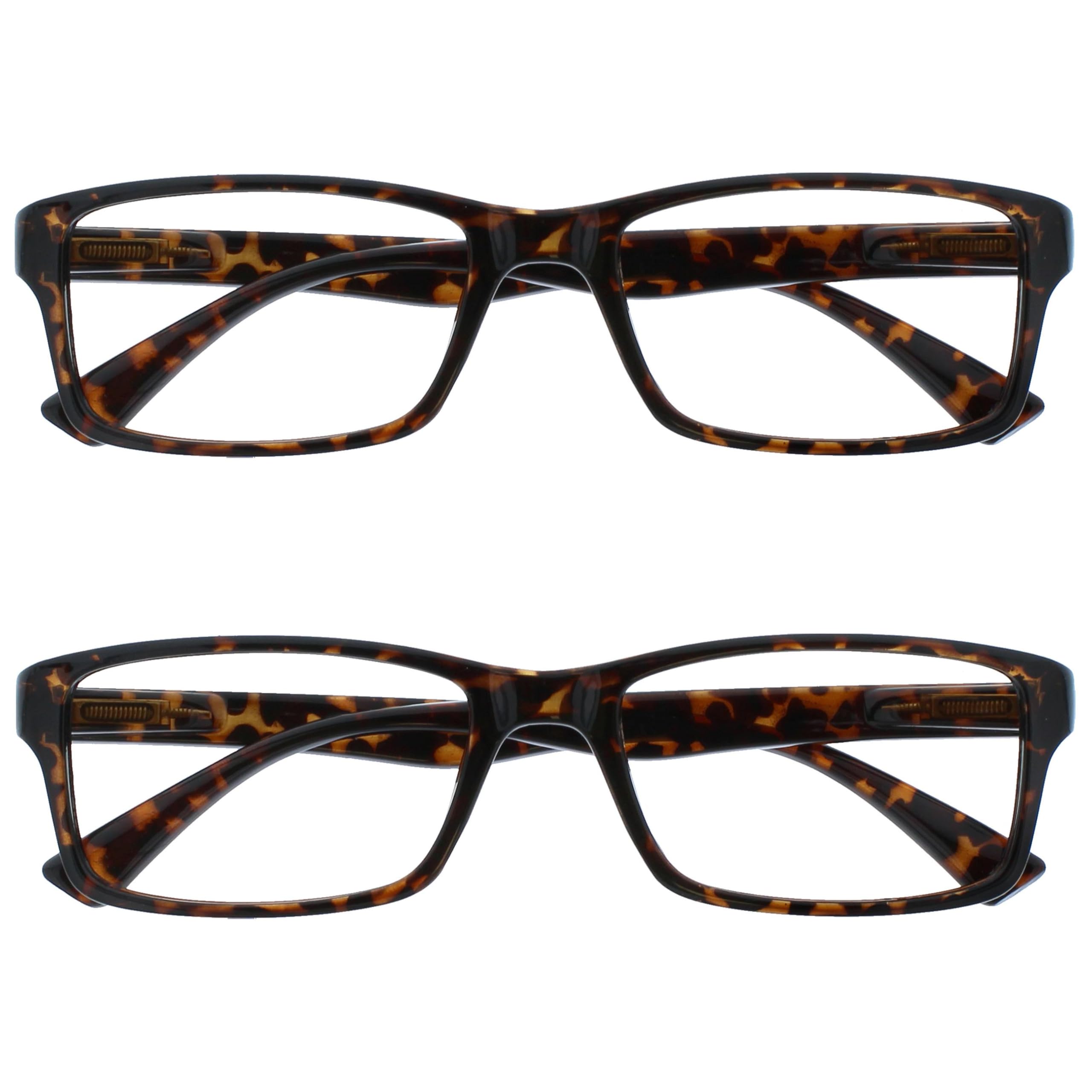 OPULIZE The Reading Glasses Company Brown Tortoiseshell Readers Value 2 Pack Mens Womens UVR2092BR +1.00