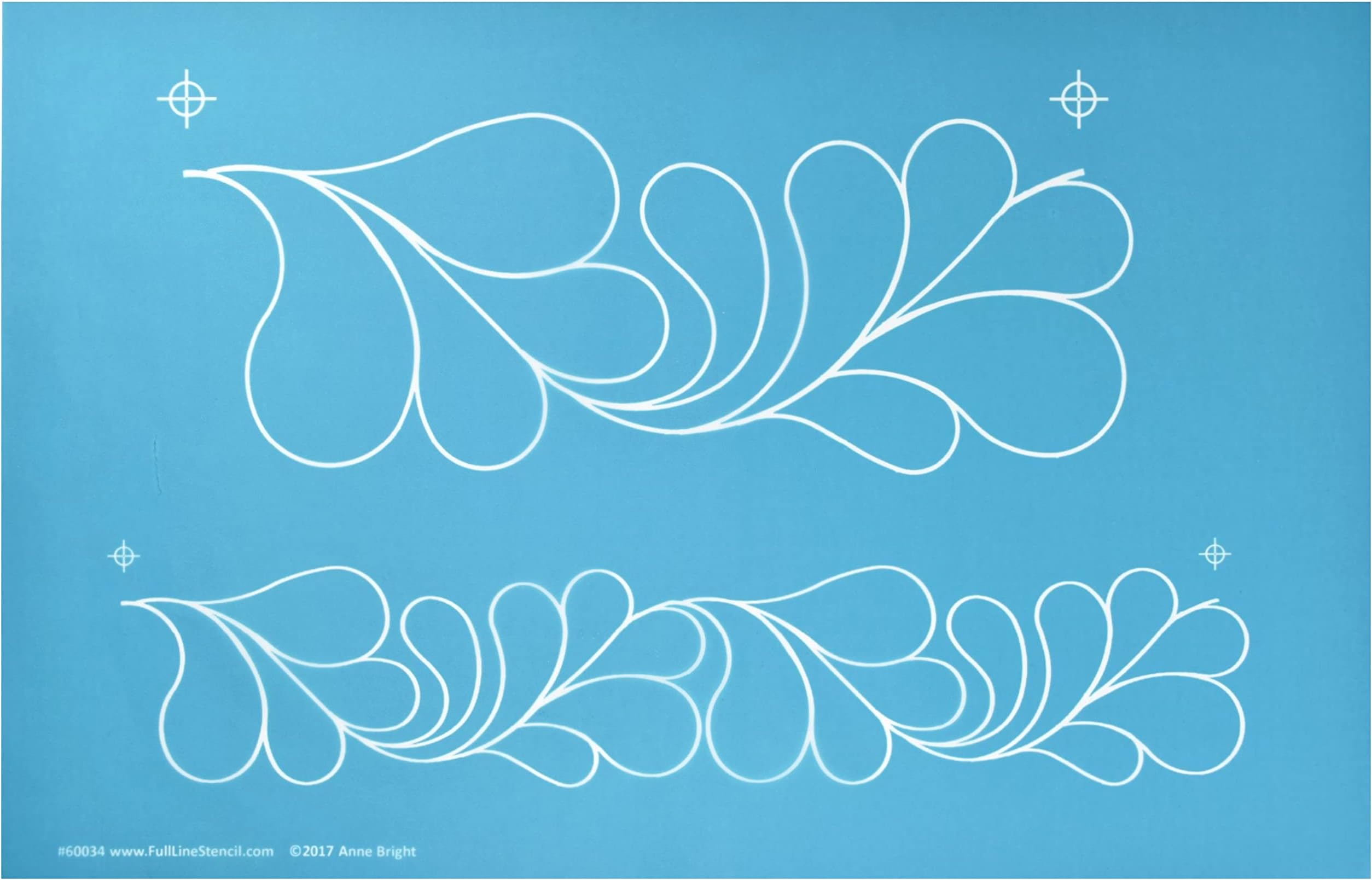 Feather Border Stencil - Continuous Line Template for Free Motion Quilting, Domestic Machine Quilting, Hand Quilting, Long-Arm Quilting (60034)