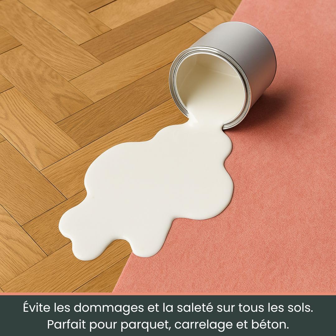 Perfect Cover Polycover (0,75x100m / 75m² / 140gsm) – Feutrine Protection Sol, Rouleau Protection Peinture, Revêtement Antidérapant Étanche Pour Rénovation, Travaux, Peinture, Chantier