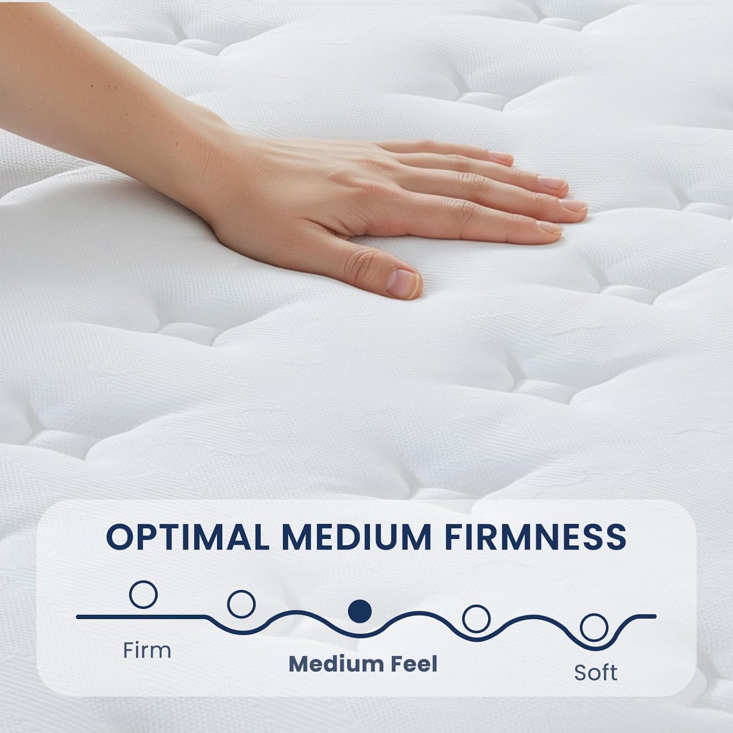 Double Mattress 4FT6, 11 Inch Hybrid Double Mattresses with Breathable Foam and Pocket Sprung, Medium Firm Orthopedic Support Mattress, Motion Isolation, 135x190x28cm image 2