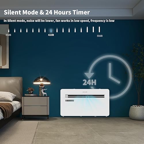 Miniatura 6 de Aire acondicionado de pared de 10,000 BTU con calentador, fresco, seco y modo de ventilador, control inteligente de aplicación para habitaciones de