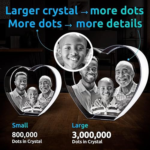Miniatura 6 de ArtPix 3D Foto de cristal, regalos personalizados de Navidad para mujeres, esposa, ella, él, hombres, marido, abuela, gran regalo personalizado de