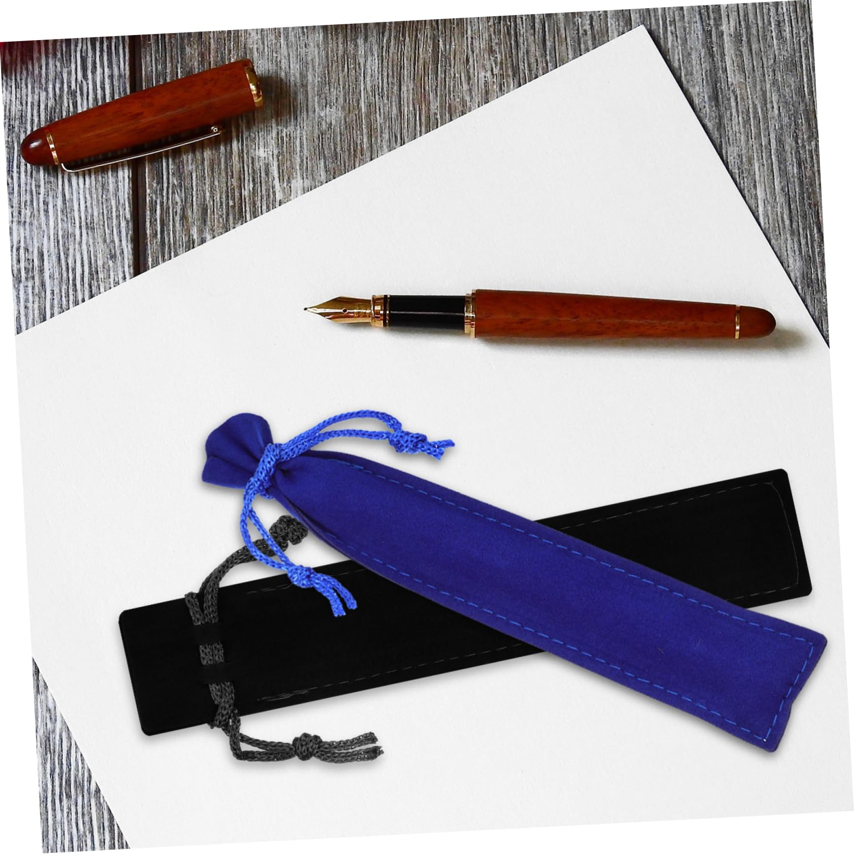 NUOBESTY 3 Ensembles Porte-Stylo Simple De Cordon Stylo De Crayon Sacoche Rangement Sacoche De Rangement Pochettes pour Stylos Sacs De Rangement pour Stylos Flanelle 50 Pièces * 3