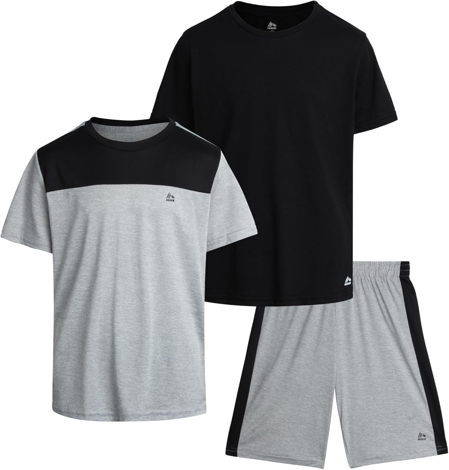 RBX Boys' Active Shorts Set 3 Piece Performance TShirt and Athletic Basketball