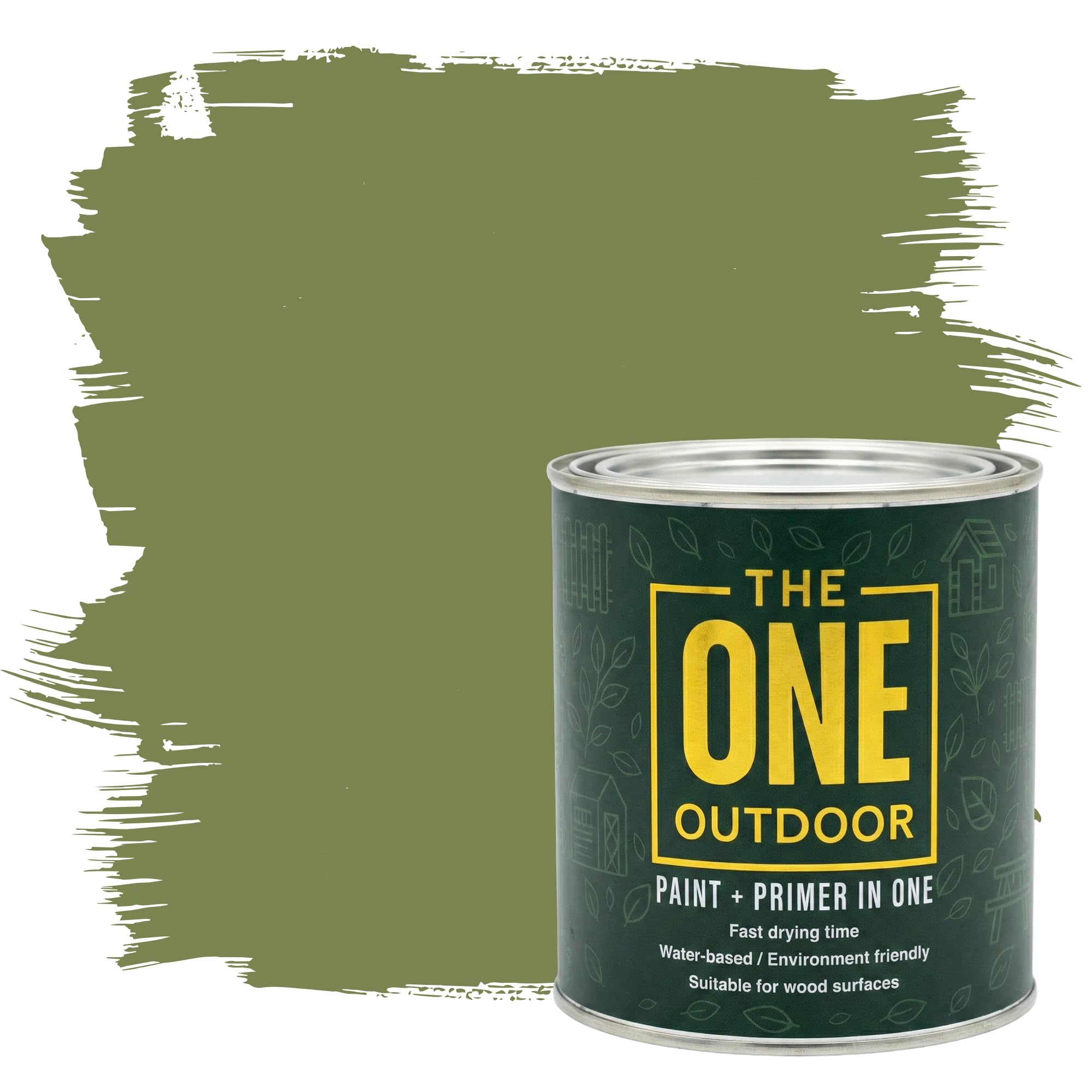 THE ONE Outdoor Paint - Olive, 2.5 Litre | Durable Exterior Paint for Wood, Metal & Masonry | Weather Resistant Finish