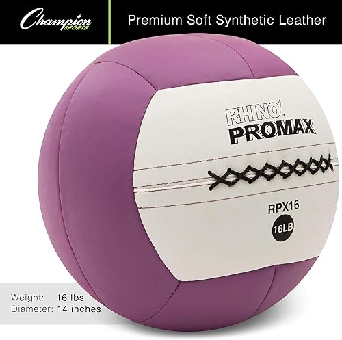 Miniatura 2 de Champion Sports Rhino Slam Ball, 4-30 lb. Non-Slip Grip, Weightlifting, Crossfit, Home Gym, Fitness, 14" Diameter Balls, Optional Storage RackTree