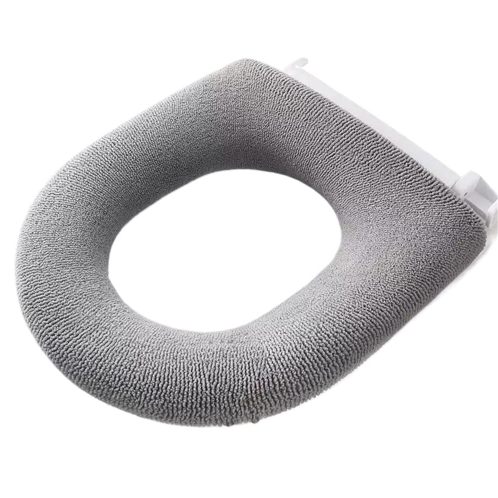 PADGCNOR Soft Toilet Seat Cushion Universal Toilet Seat Cover Pure Color Closestool Mat Soft Warm Cushion Bathroom Accessories(Dark Grey)