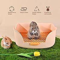 Vista 3 de RUBYHOME Caja de arena grande para conejitos (15.5 x 11.1 x 6.2 pulgadas), arena para animales pequeños para mascotas, inodoro para mascotas
