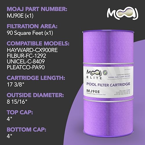 Miniatura 2 de MOAJ Filtro de piscina Elite reemplaza a Hayward C900, CX900RE, PA90, Unicel C-8409, Filbur FC-1292, Sta-Rite PXC95, Clearwater II ProClean 100,