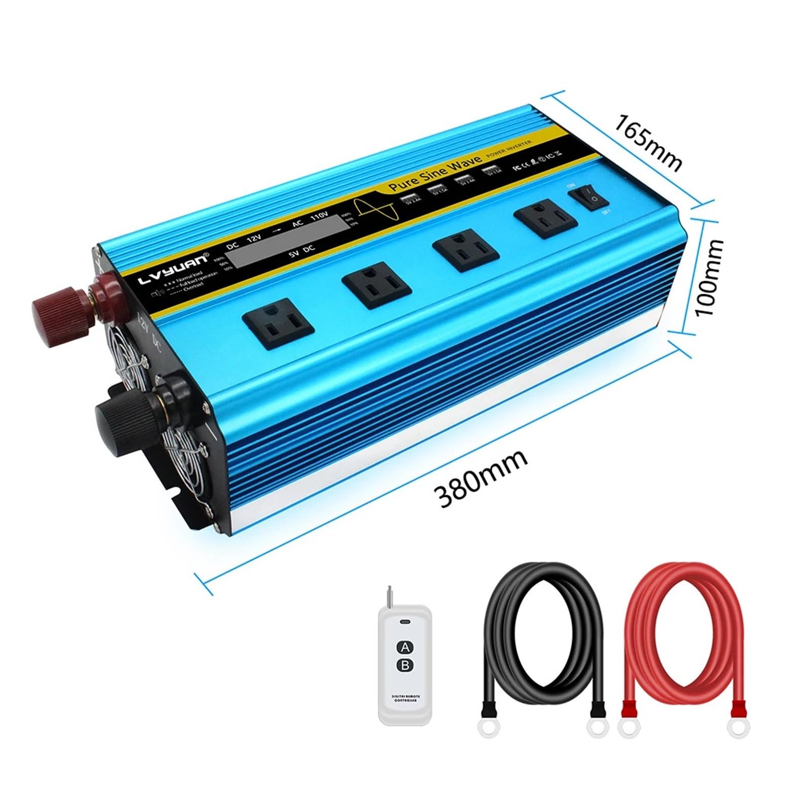 Falownik AC100V 110 V 6000 W czysta fala sinusoidalna wejście DC12V/24 60 Hz konwerter zasilania Outdoor Camping Off Grid(AC100V-110V-USA)