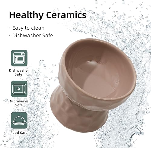 Miniatura 5 de Cuenco elevado de cerámica inclinado para gatos, cuenco elevado para alimentos y agua, cuenco para gatito, plato para gatos, comedero para mascotas