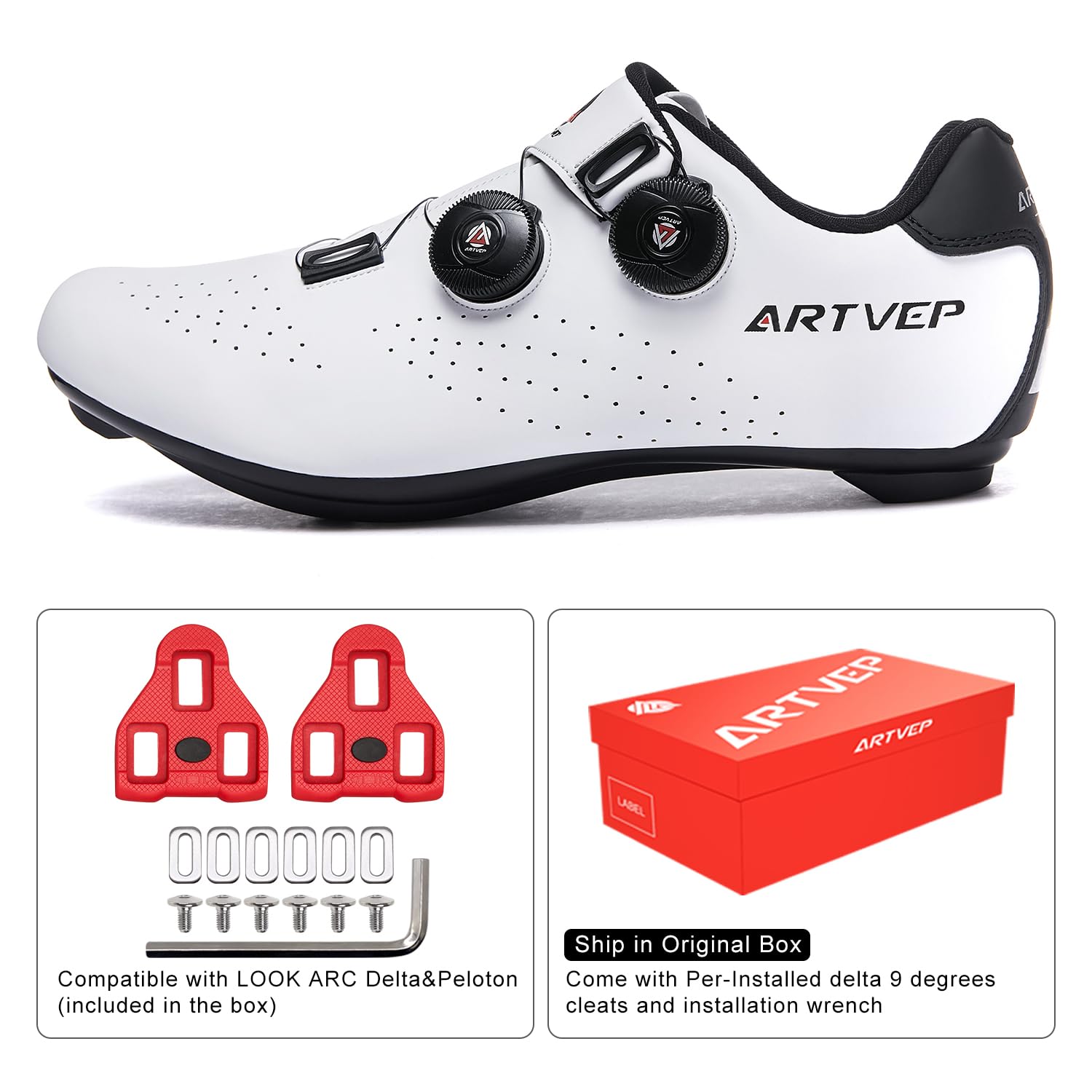 Zapatillas de Ciclismo para Hombre Zapatillas de Bicicleta de Carretera para Mujer compatibles con Look SPD SPD-SL Delta Cleats Zapatillas para Bicicleta de Interior Exteriores