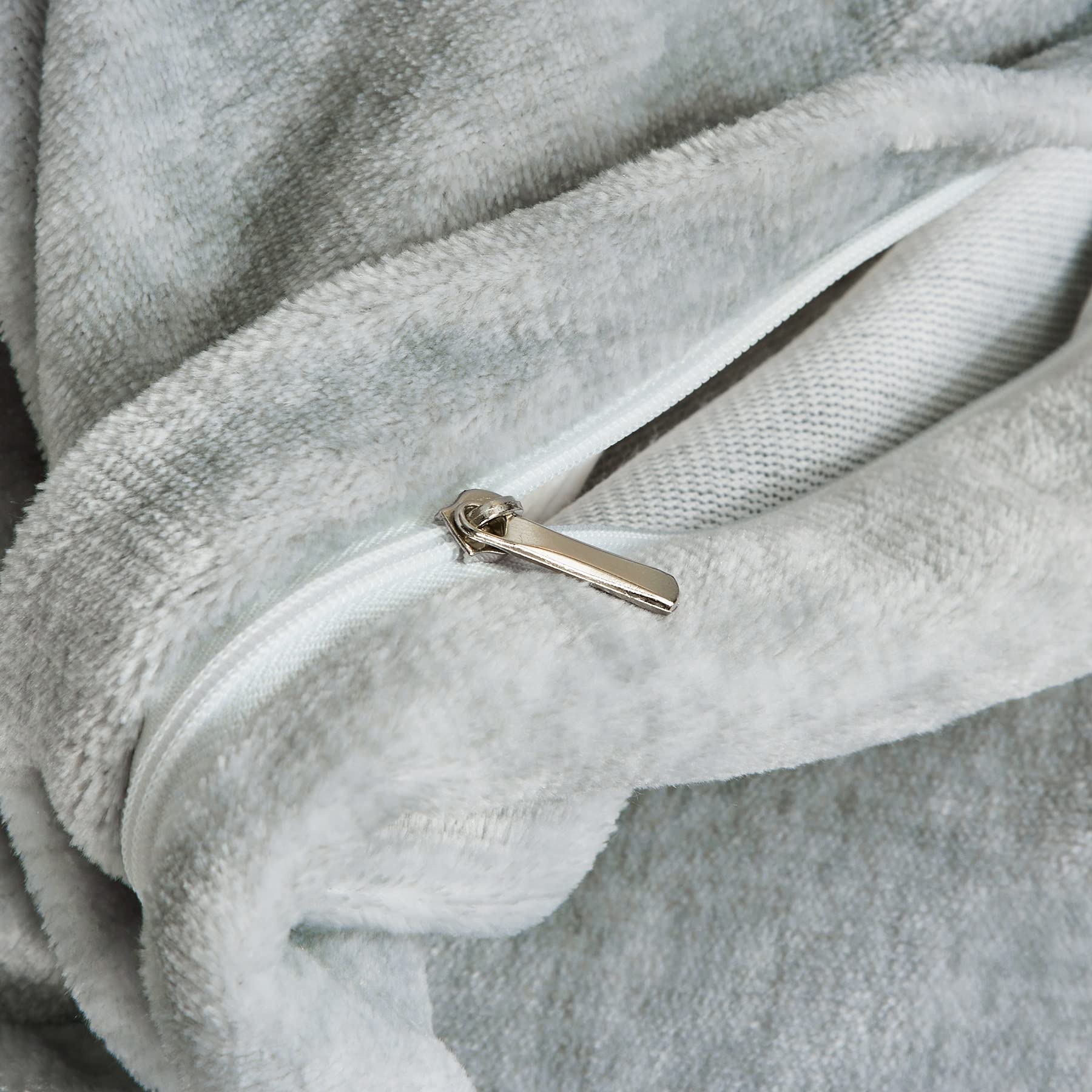 Lanqinglv Winter Plüsch Bettwäsche 135x200 Beige Warme Flauschig Flanell Kunstfell Streifen Winterbettwäsche,Teddy Fleece Cashmere Touch Bettbezug mit Reißverschluss und 1 Kissenbezug 80x80cm