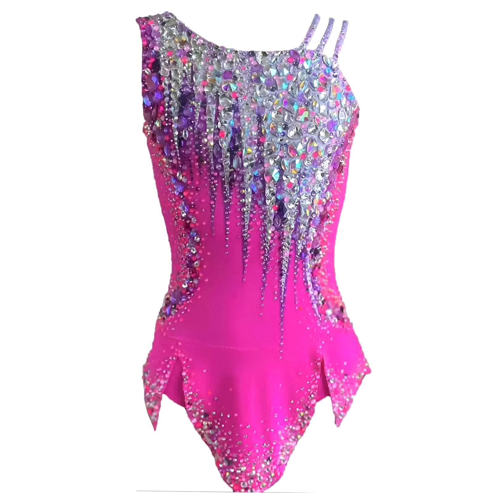 Leotardo De Gimnasia Rítmica for Mujeres Y Niñas, Uniforme De Competición De Gimnasia De Alta Elasticidad Sin Mangas