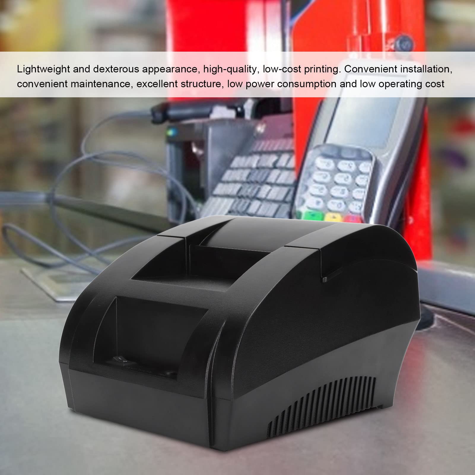 5890K 90mm/s Termiczna Drukarka Etykiet, 58mm Mini Drukarka Paragonów POS, Przenośna Przenośna Drukarka Termiczna, Osobista Drukarka Rachunków Zgodna z, OS, Systemem (Wtyczka UE)