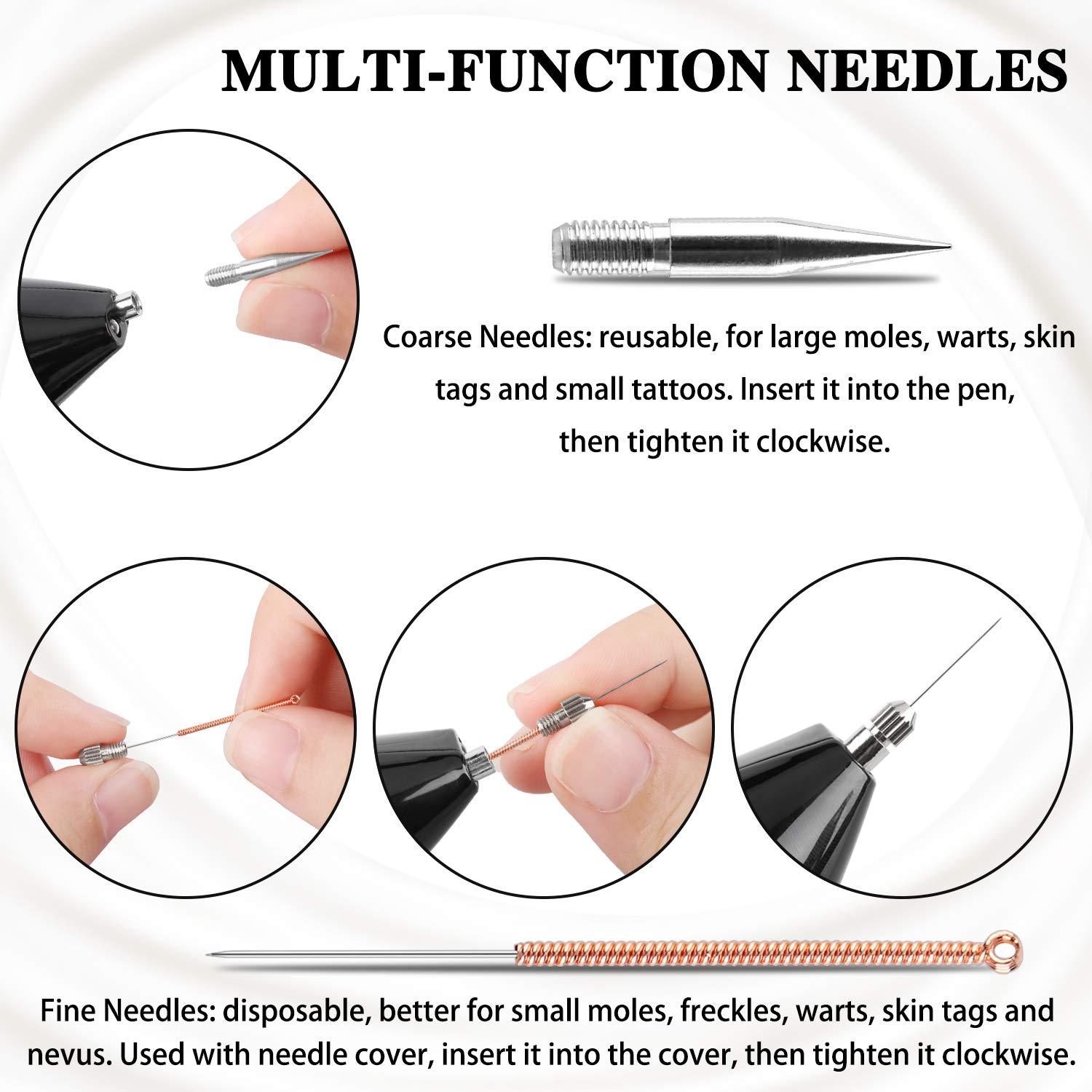 Skin Tags Remover Pen, VOONEEN Mole Remover with 9 Strength Levels &LED Spotlight, Portable