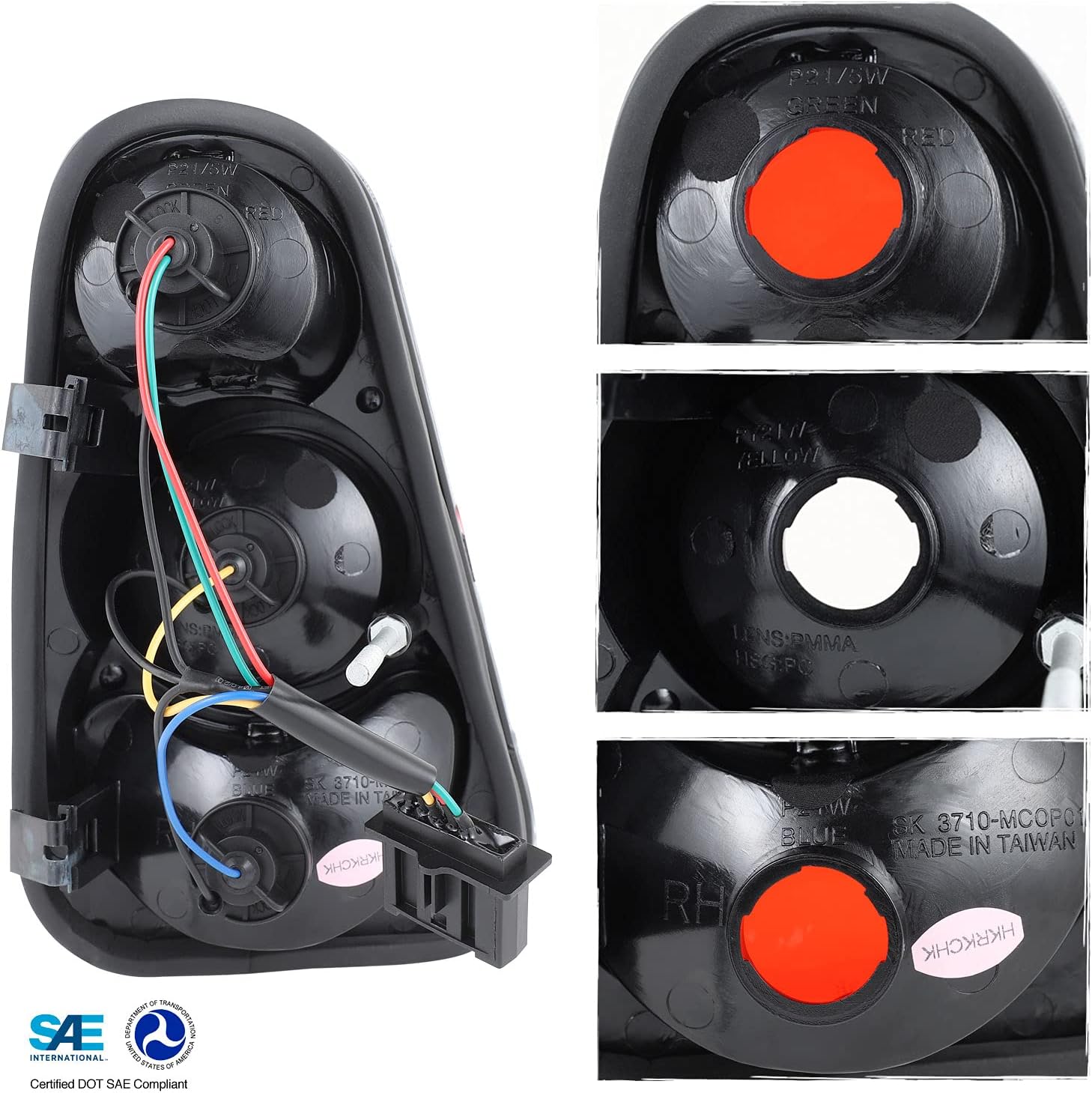 AKKON - For 2002-2006 Mini Cooper Hatchback 2005-2008 Mini-Cooper Convertibles Black Tail Lights Pair