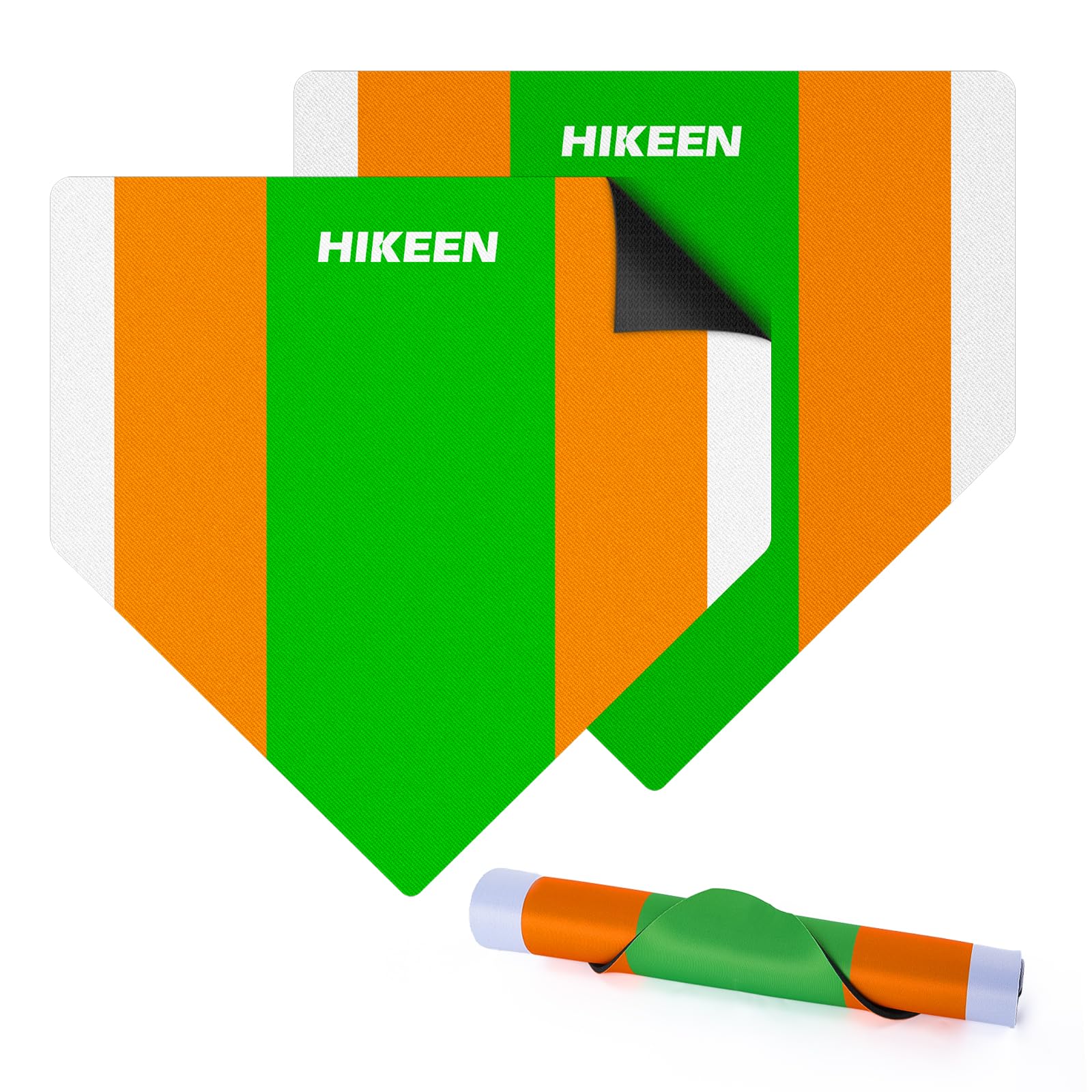 Hikeen 2pcs Baseball & Softball Home Plate,17" Colored Blended Non-Slip Rubber Mat for Pitching & Hitting Practice,Baseball Training Home Plate,Portable Indoor Outdoor Pitchers Plate with Carry Bag