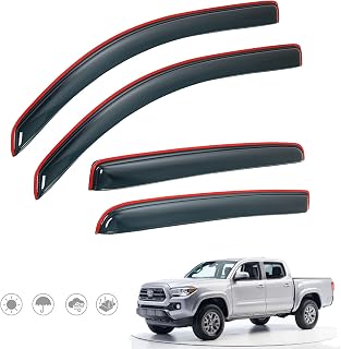 ISSYAUTO in-Channel Rain Guards Compatible with 2016-2023 Tacoma Double Cab Side Window Deflectors, Vent Window Visors, Front+Rear