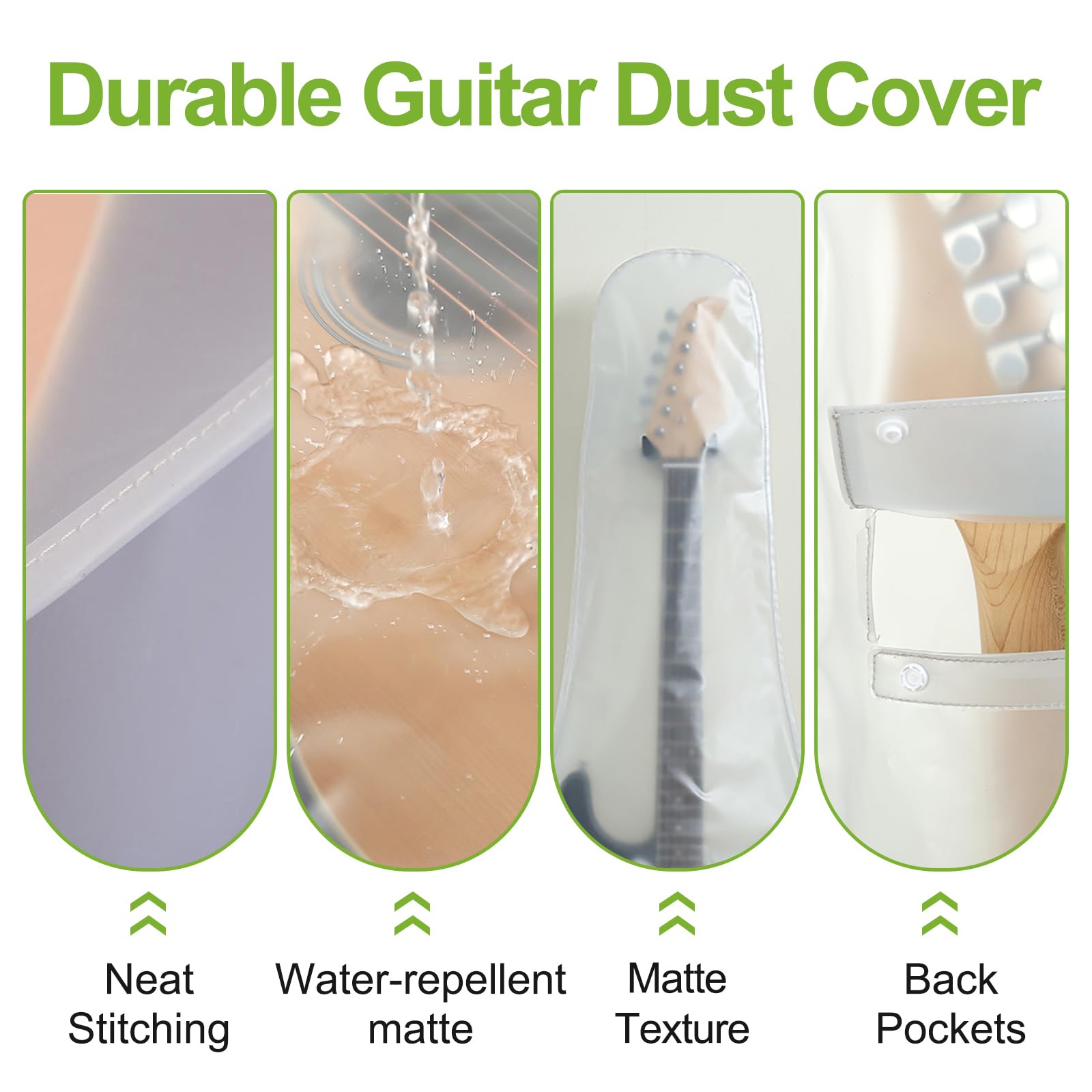 Premium Guitar Dust Cover - Water Resistant Polyester Material, Protects from Sun, Dust, and Moisture (for Folk Guitar) - Image 4