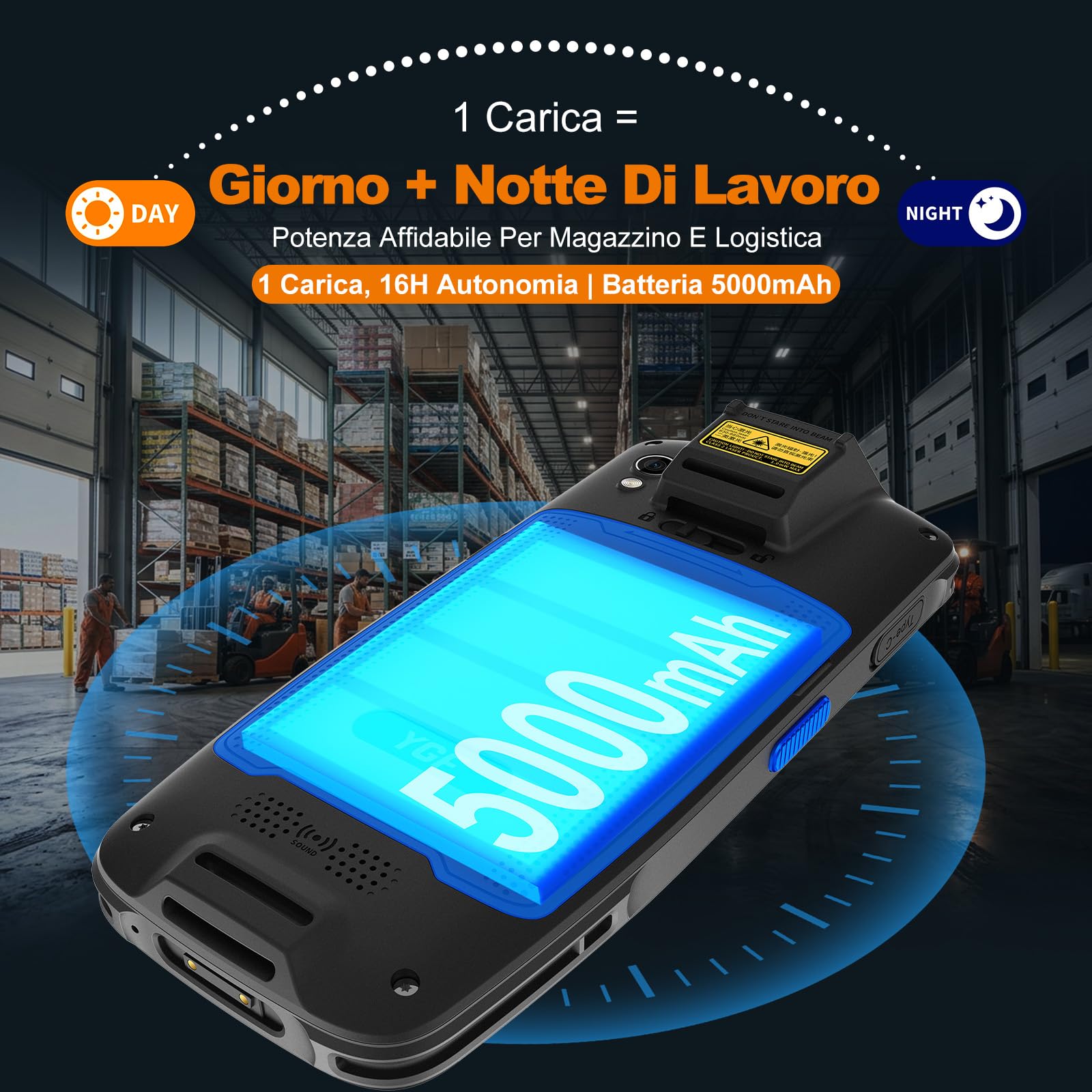 PDA Scanner Codici Barre Farset F7-WIFI Android 14, Motore Scansione Zebra Con Licenza Ufficiale 1D/2D/QR, Wi-Fi, Batteria Rimovibile 5000mAh, Robusto IP67 Per Magazzino E Logistica