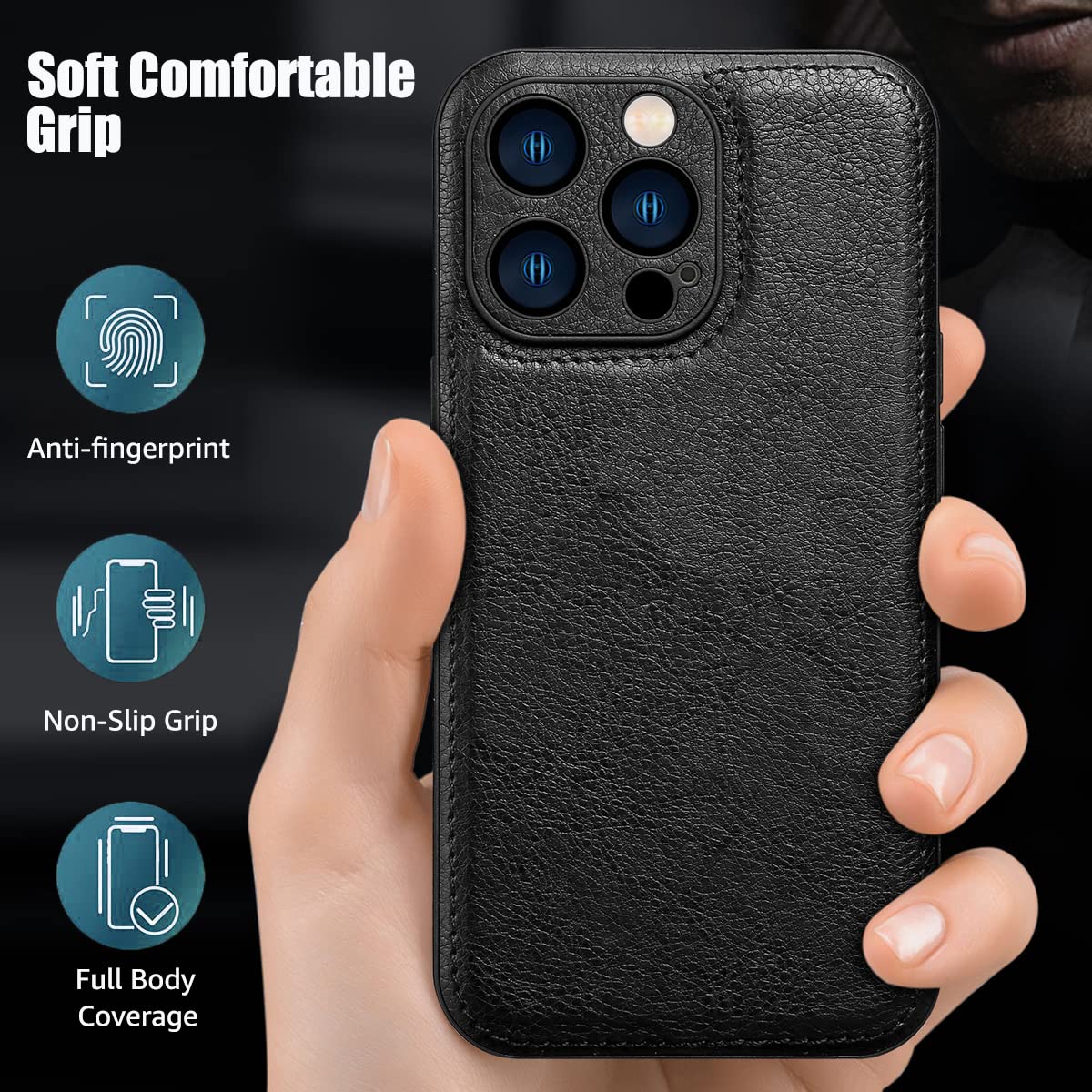 Custodia protettiva per fotocamera in pelle di lusso per iPhone