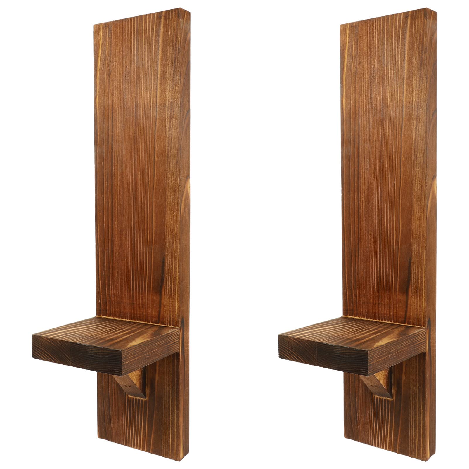 Alipis Home Decor Vintage Decor Wall Mount Candle Sconces Wooden Wall Candle Holder Tea Light Scones Floating Candle Sconces Shelf Vintage Decoration Coffee Wedding Decor Shelf Decor