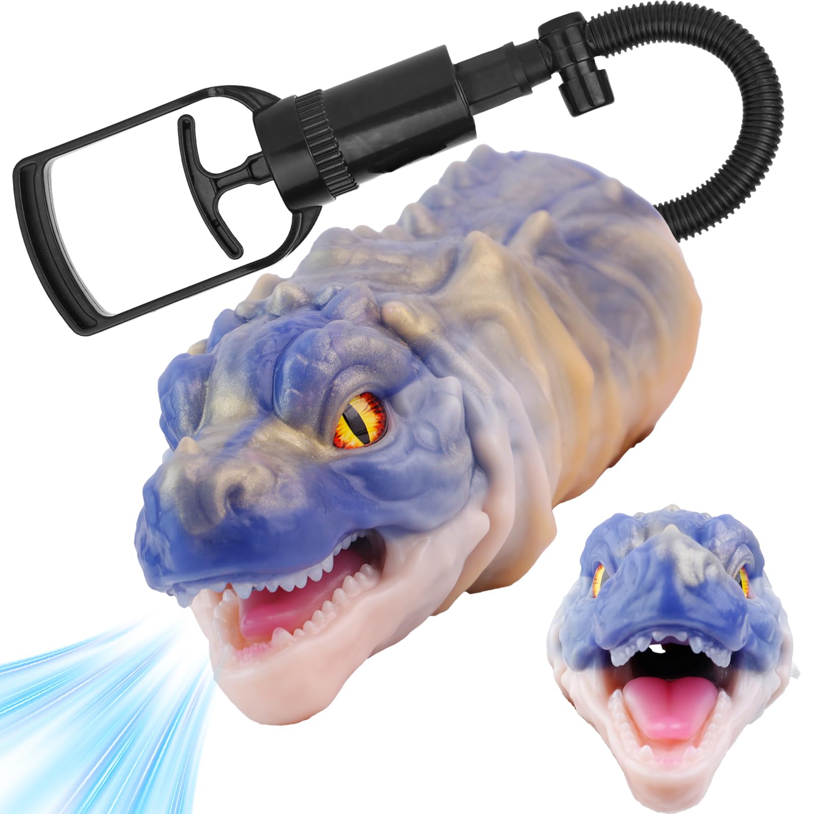 Masturbator für Männer Vakuum Masturbator mit Pumpe Taschenmuschi Realistische Gummi Muschi Dragon Design Blau Gold Travelpussy Pocket Pussy Silikon 3D Struktur Selbstbefriedigung Männer Sexspielzeug
