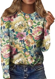 Tops for Women 2023, Floral Paisley Print Tees Shirts Trendy Ladies Blouses Dressy Casual Fall Clothing 2023 Basic Tees V Neck Shirts Casual Cute Tunic Tops Casual Shirts Plus Size Blouses