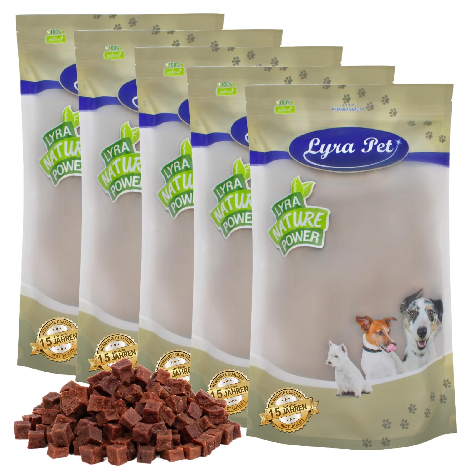 Lyra Pet® 5 kg Rindfleischwürfel getrocknet - Kausnack für Hunde