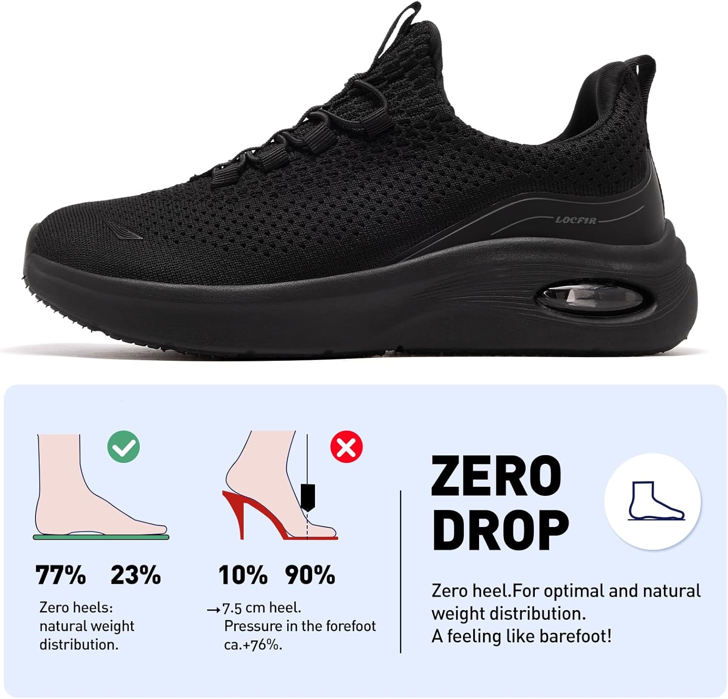 Wide Toe Box Slip On Sneakers for Women with Arch Support | Walking Shoes for Plantar Fasciitis | Zero Drop Sole & Cushion | Tennis Work Shoes - Image 3